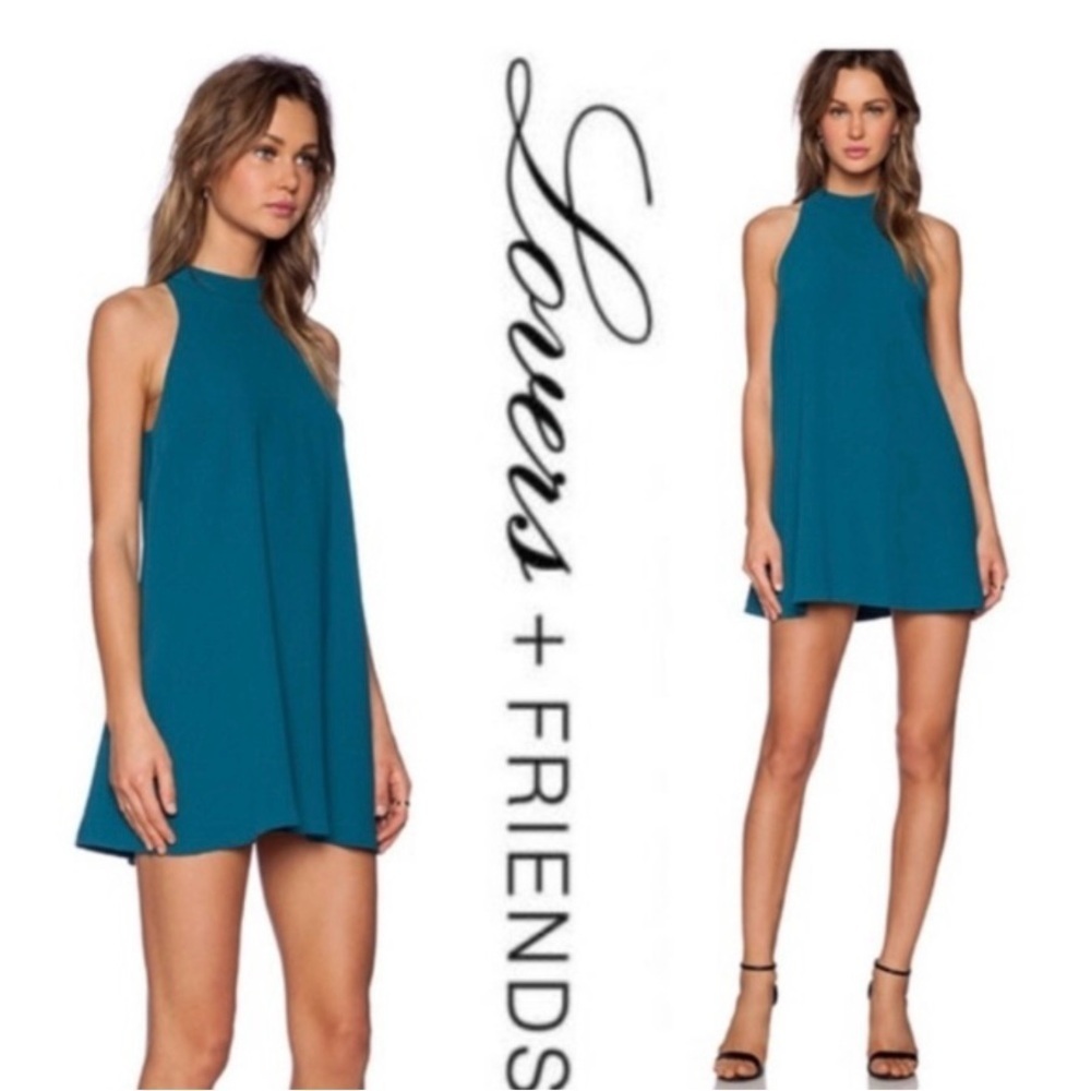 Lovers + Friends Teal Halter Dress size L